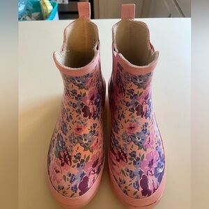 Gardenline Rubber Rain Garden boots size 7 Pink Purple floral GUC